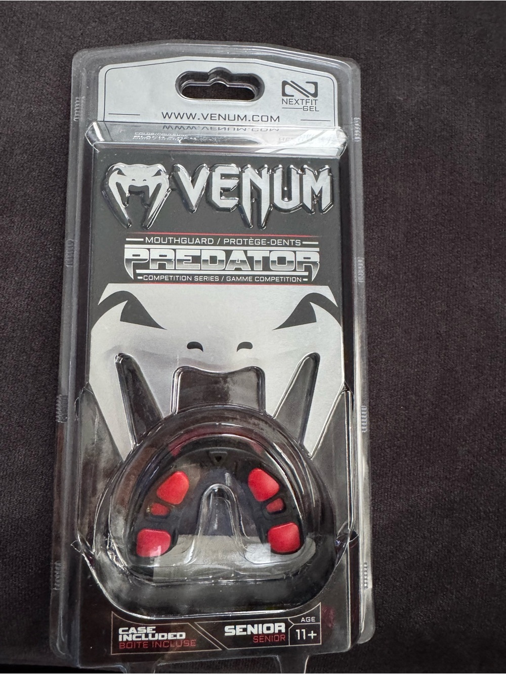 Venum Muay Thai/MMA/Boxing Mouthguard - Black with Red Fangs